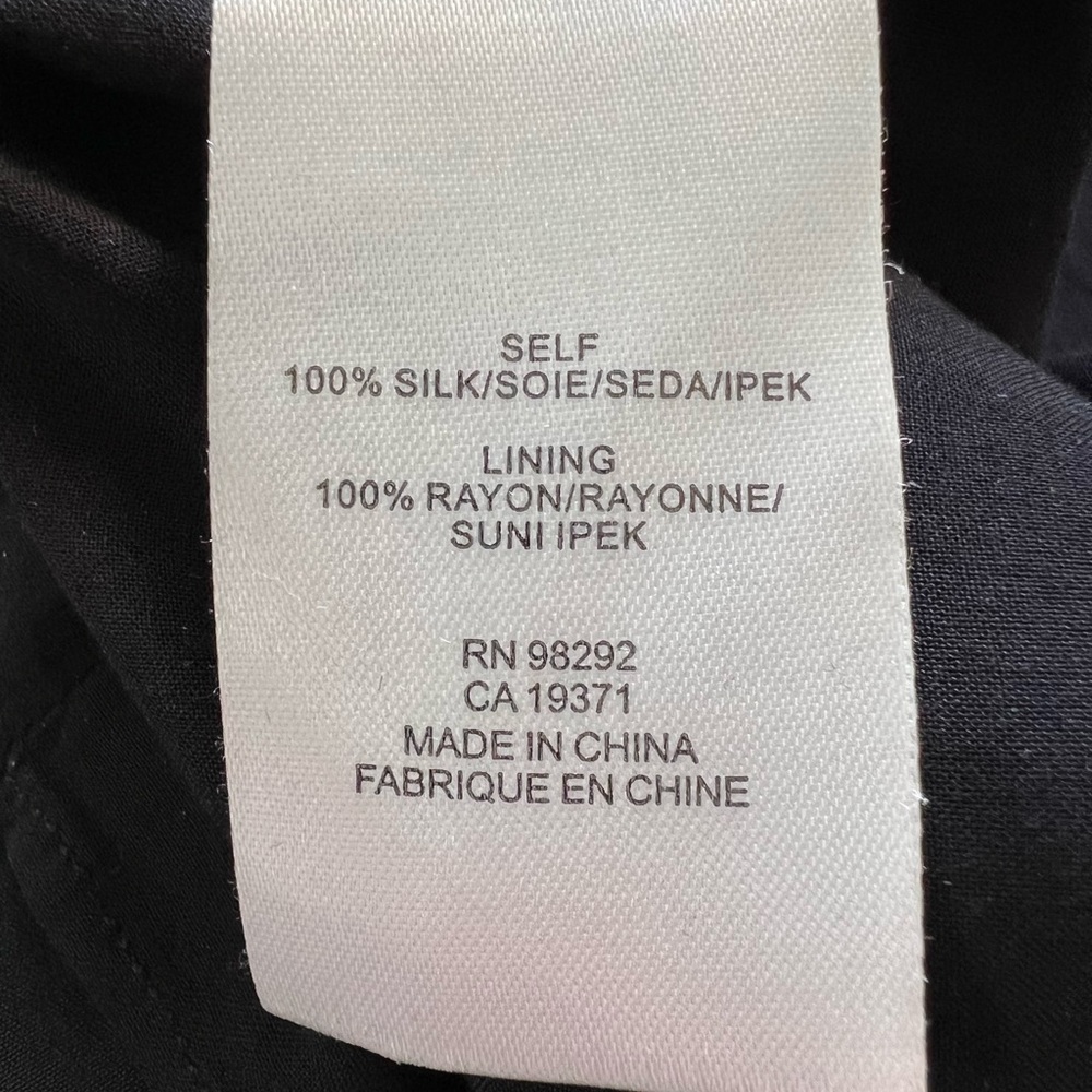 Tibi Silk Drop Waist Mini Dress Black Long Sleeve Shift Size 4 Natural Fiber LBD - Picture 14 of 16